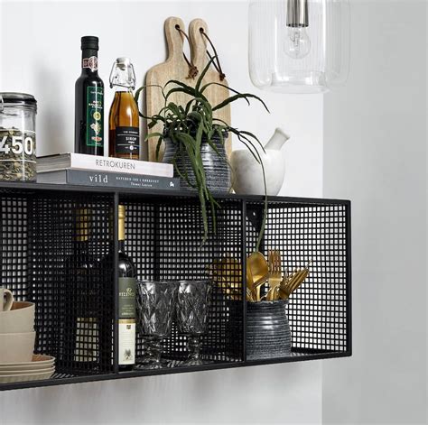 black metal box wall shelf|black metal hanging kitchen shelves.